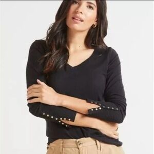 NEW Nation LTD Page Smock Cuff Tee Size M